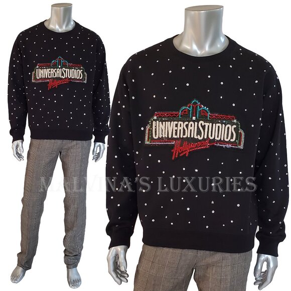 GUCCI SWEATSHIRT BLACK COTTON UNIVERSAL STUDIOS HOLLYWOOD CRYSTAL TOP sz L - Picture 6 of 15